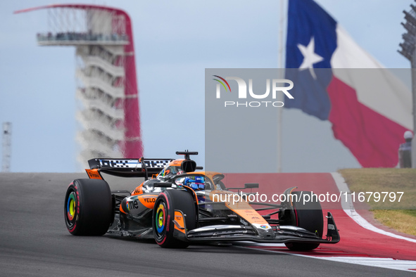 Oscar Piastri of Australia drives the McLaren F1 Team MCL38 Mercedes during the Formula 1 Pirelli United States Grand Prix 2024 in Austin, U...