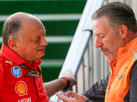 Frederic Vasseur, Team Principal of Scuderia Ferrari, and Zak Brown, CEO of McLaren F1 Team, are present during the Formula 1 Pirelli United...