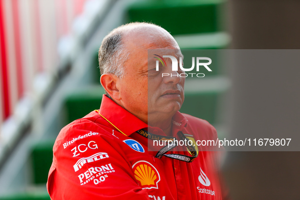 Frederic Vasseur is the Team Principal of Scuderia Ferrari during the Formula 1 Pirelli United States Grand Prix 2024 in Austin, USA, on Oct...