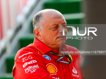 Frederic Vasseur is the Team Principal of Scuderia Ferrari during the Formula 1 Pirelli United States Grand Prix 2024 in Austin, USA, on Oct...