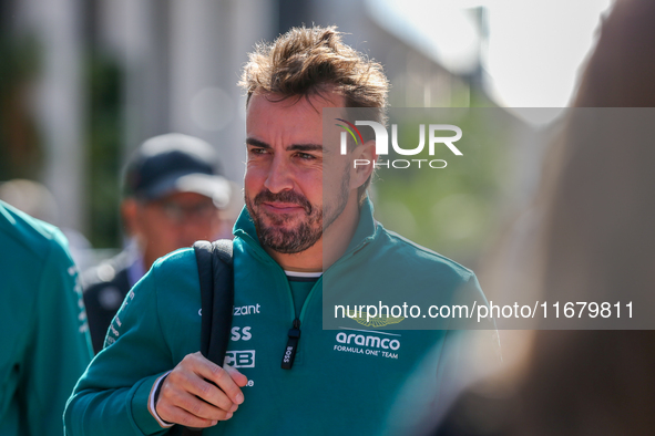 Fernando Alonso of Spain drives the (14) Aston Martin Aramco Cognizant F1 Team AMR24 Mercedes during the Formula 1 Pirelli United States Gra...