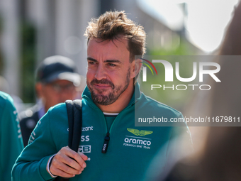 Fernando Alonso of Spain drives the (14) Aston Martin Aramco Cognizant F1 Team AMR24 Mercedes during the Formula 1 Pirelli United States Gra...