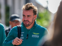 Fernando Alonso of Spain drives the (14) Aston Martin Aramco Cognizant F1 Team AMR24 Mercedes during the Formula 1 Pirelli United States Gra...