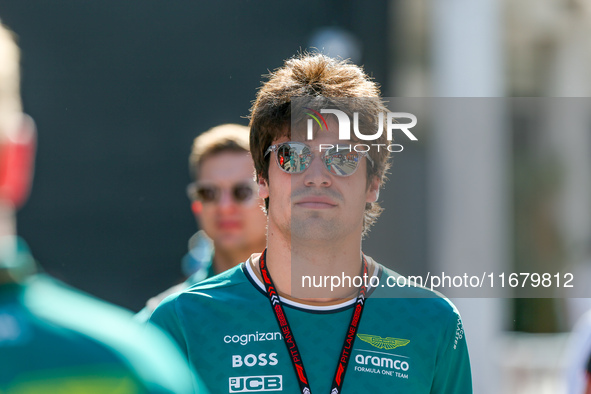 Lance Stroll of Canada drives the (18) Aston Martin Aramco Cognizant F1 Team AMR24 Mercedes during the Formula 1 Pirelli United States Grand...