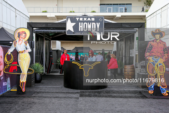 The paddock gate is present during the Formula 1 Pirelli United States Grand Prix 2024 in Austin, USA, on October 18, 2024. 