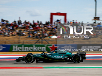 Lance Stroll of Canada drives the (18) Aston Martin Aramco Cognizant F1 Team AMR24 Mercedes during the Formula 1 Pirelli United States Grand...