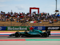 Lance Stroll of Canada drives the (18) Aston Martin Aramco Cognizant F1 Team AMR24 Mercedes during the Formula 1 Pirelli United States Grand...