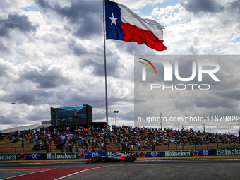 Lando Norris of the UK drives the McLaren F1 Team MCL38 Mercedes during the Formula 1 Pirelli United States Grand Prix 2024 in Austin, USA,...