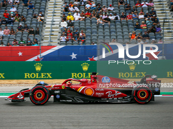 Charles Leclerc of Monaco drives the (16) Scuderia Ferrari SF-24 Ferrari during the Formula 1 Pirelli United States Grand Prix 2024 in Austi...