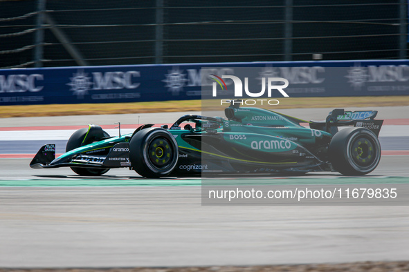 Lance Stroll of Canada drives the (18) Aston Martin Aramco Cognizant F1 Team AMR24 Mercedes during the Formula 1 Pirelli United States Grand...