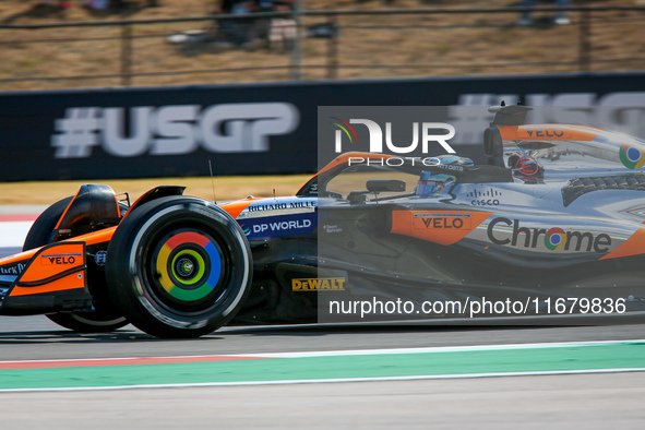 Oscar Piastri of Australia drives the McLaren F1 Team MCL38 Mercedes during the Formula 1 Pirelli United States Grand Prix 2024 in Austin, U...