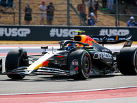 Sergio Perez of Mexico drives the (11) Oracle Red Bull Racing RB20 Honda RBPT during the Formula 1 Pirelli United States Grand Prix 2024 in...