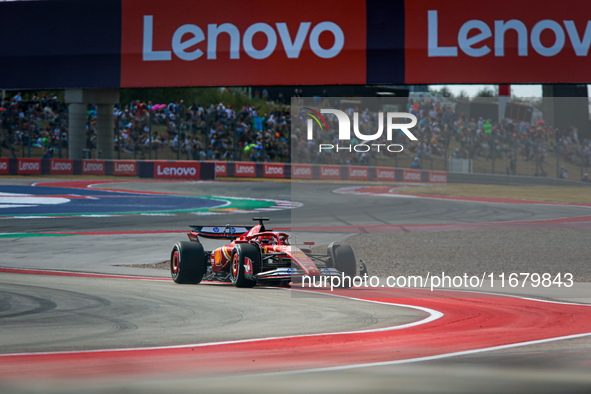 Charles Leclerc of Monaco drives the (16) Scuderia Ferrari SF-24 Ferrari during the Formula 1 Pirelli United States Grand Prix 2024 in Austi...