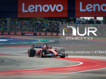 Charles Leclerc of Monaco drives the (16) Scuderia Ferrari SF-24 Ferrari during the Formula 1 Pirelli United States Grand Prix 2024 in Austi...