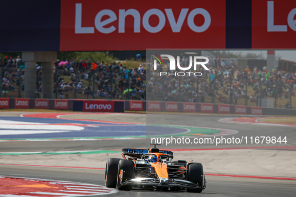 Oscar Piastri of Australia drives the McLaren F1 Team MCL38 Mercedes during the Formula 1 Pirelli United States Grand Prix 2024 in Austin, U...