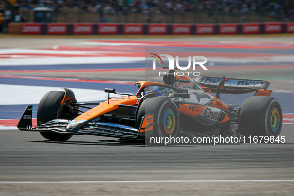 Oscar Piastri of Australia drives the McLaren F1 Team MCL38 Mercedes during the Formula 1 Pirelli United States Grand Prix 2024 in Austin, U...