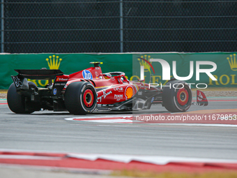 Carlos Sainz Jr. of Spain drives the (55) Scuderia Ferrari SF-24 Ferrari during the Formula 1 Pirelli United States Grand Prix 2024 in Austi...