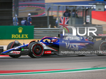 Liam Lawson of New Zealand drives the (30) Visa Cash app RB VCARB01 Honda RBPT during the Formula 1 Pirelli United States Grand Prix 2024 in...