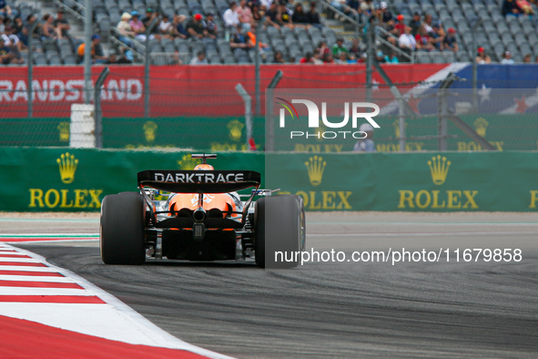 Oscar Piastri of Australia drives the McLaren F1 Team MCL38 Mercedes during the Formula 1 Pirelli United States Grand Prix 2024 in Austin, U...