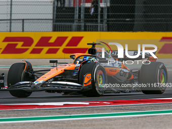 Oscar Piastri of Australia drives the McLaren F1 Team MCL38 Mercedes during the Formula 1 Pirelli United States Grand Prix 2024 in Austin, U...