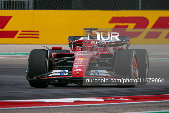 Charles Leclerc of Monaco drives the (16) Scuderia Ferrari SF-24 Ferrari during the Formula 1 Pirelli United States Grand Prix 2024 in Austi...