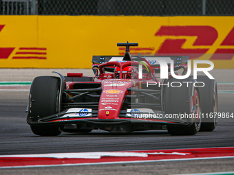 Charles Leclerc of Monaco drives the (16) Scuderia Ferrari SF-24 Ferrari during the Formula 1 Pirelli United States Grand Prix 2024 in Austi...