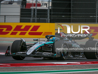 George Russell of the UK drives the (63) Mercedes-AMG Petronas F1 Team F1 W15 E Performance Mercedes during the Formula 1 Pirelli United Sta...