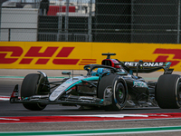 George Russell of the UK drives the (63) Mercedes-AMG Petronas F1 Team F1 W15 E Performance Mercedes during the Formula 1 Pirelli United Sta...