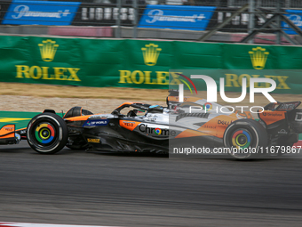 Oscar Piastri of Australia drives the McLaren F1 Team MCL38 Mercedes during the Formula 1 Pirelli United States Grand Prix 2024 in Austin, U...