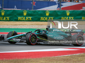 Lance Stroll of Canada drives the (18) Aston Martin Aramco Cognizant F1 Team AMR24 Mercedes during the Formula 1 Pirelli United States Grand...