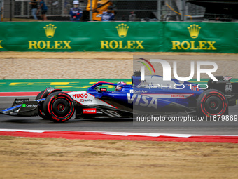 Liam Lawson of New Zealand drives the (30) Visa Cash app RB VCARB01 Honda RBPT during the Formula 1 Pirelli United States Grand Prix 2024 in...