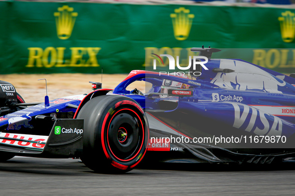 Liam Lawson of New Zealand drives the (30) Visa Cash app RB VCARB01 Honda RBPT during the Formula 1 Pirelli United States Grand Prix 2024 in...