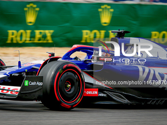 Liam Lawson of New Zealand drives the (30) Visa Cash app RB VCARB01 Honda RBPT during the Formula 1 Pirelli United States Grand Prix 2024 in...