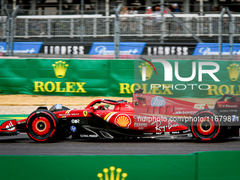 Carlos Sainz Jr. of Spain drives the (55) Scuderia Ferrari SF-24 Ferrari during the Formula 1 Pirelli United States Grand Prix 2024 in Austi...