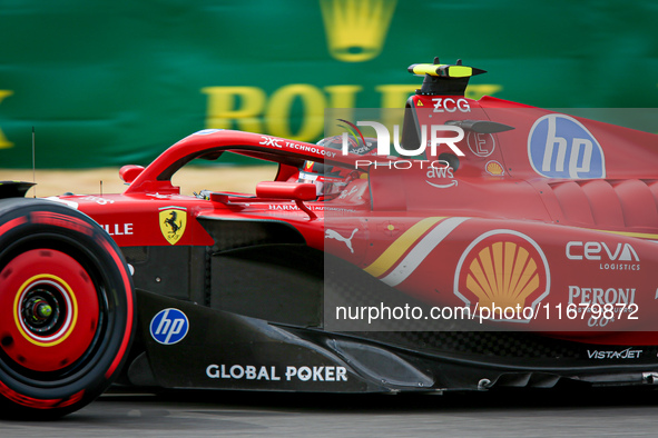 Carlos Sainz Jr. of Spain drives the (55) Scuderia Ferrari SF-24 Ferrari during the Formula 1 Pirelli United States Grand Prix 2024 in Austi...