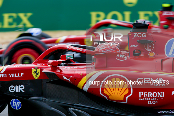 Charles Leclerc of Monaco drives the (16) Scuderia Ferrari SF-24 Ferrari during the Formula 1 Pirelli United States Grand Prix 2024 in Austi...