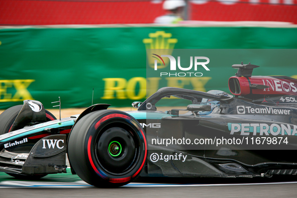 George Russell of the UK drives the (63) Mercedes-AMG Petronas F1 Team F1 W15 E Performance Mercedes during the Formula 1 Pirelli United Sta...