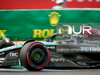 George Russell of the UK drives the (63) Mercedes-AMG Petronas F1 Team F1 W15 E Performance Mercedes during the Formula 1 Pirelli United Sta...