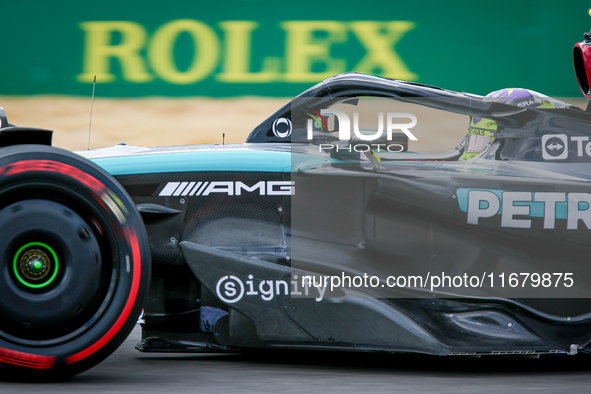 Lewis Hamilton of the UK drives the (44) Mercedes-AMG Petronas F1 Team F1 W15 E Performance Mercedes during the Formula 1 Pirelli United Sta...