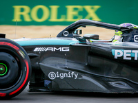 Lewis Hamilton of the UK drives the (44) Mercedes-AMG Petronas F1 Team F1 W15 E Performance Mercedes during the Formula 1 Pirelli United Sta...