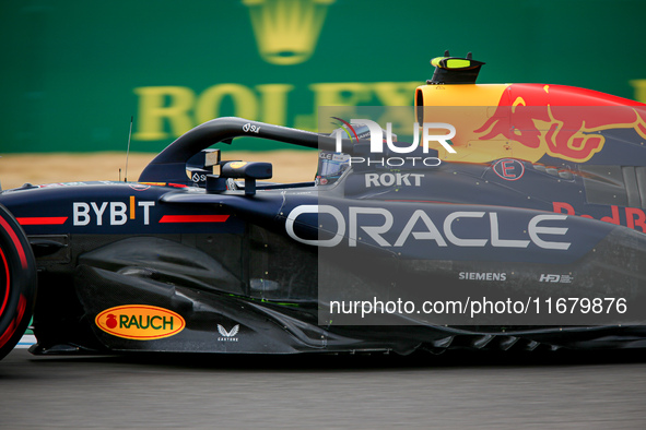 Sergio Perez of Mexico drives the (11) Oracle Red Bull Racing RB20 Honda RBPT during the Formula 1 Pirelli United States Grand Prix 2024 in...