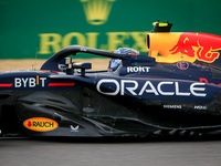 Sergio Perez of Mexico drives the (11) Oracle Red Bull Racing RB20 Honda RBPT during the Formula 1 Pirelli United States Grand Prix 2024 in...