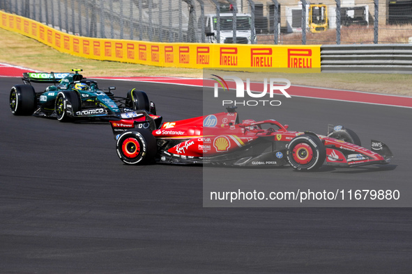 Charles Leclerc of Monaco drives the (16) Scuderia Ferrari SF-24 Ferrari during the Formula 1 Pirelli United States Grand Prix 2024 in Austi...