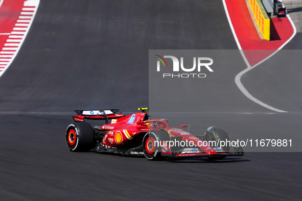 Carlos Sainz Jr. of Spain drives the (55) Scuderia Ferrari SF-24 Ferrari during the Formula 1 Pirelli United States Grand Prix 2024 in Austi...