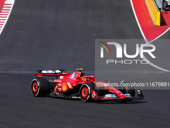 Carlos Sainz Jr. of Spain drives the (55) Scuderia Ferrari SF-24 Ferrari during the Formula 1 Pirelli United States Grand Prix 2024 in Austi...