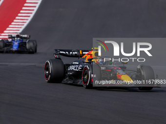 Sergio Perez of Mexico drives the (11) Oracle Red Bull Racing RB20 Honda RBPT during the Formula 1 Pirelli United States Grand Prix 2024 in...