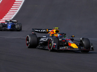 Sergio Perez of Mexico drives the (11) Oracle Red Bull Racing RB20 Honda RBPT during the Formula 1 Pirelli United States Grand Prix 2024 in...