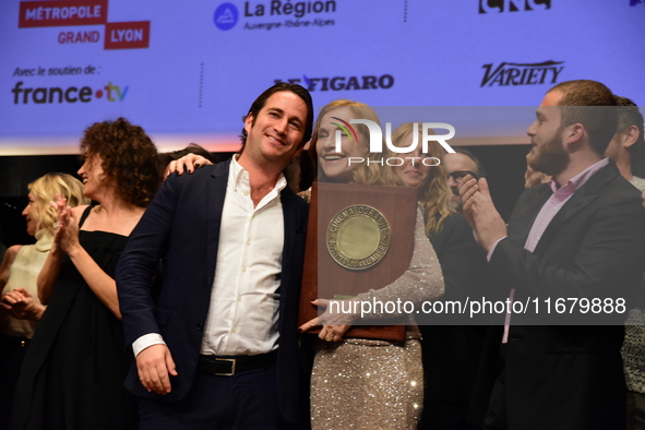 Isabelle Huppert at the light festival award ceremony in Lyon, France, on October 19, 2024. 