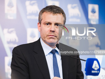 Lorenzo Casini, President of Serie A, attends a press conference after the Lega Serie A Assembly at the headquarters on Via Rosellini in Mil...