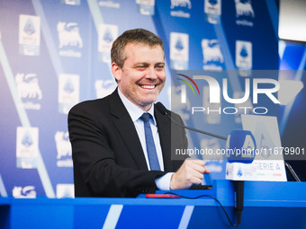 Lorenzo Casini, President of Serie A, attends a press conference after the Lega Serie A Assembly at the headquarters on Via Rosellini in Mil...